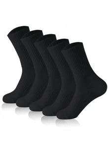Confezione multi-paio di calze da golf alla caviglia da uomo a colore solido nero e bianco con supporto per l'arco