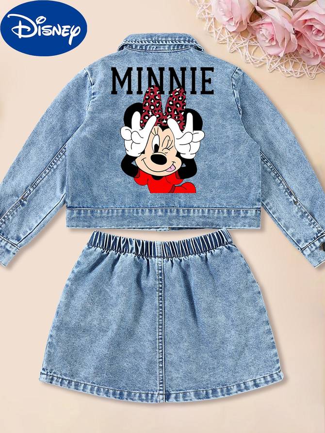 Outfit Disney Minnie – Completo Bambina Giacca + Gonna Jeans