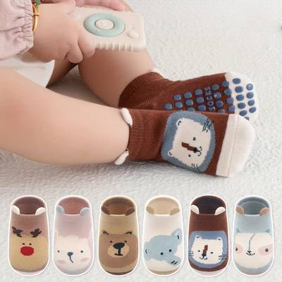 12 Paia Calzini Antiscivolo Bambini – Animali Cartoni, Stabilità e Sicurezza, Unisex Tutte le Stagioni