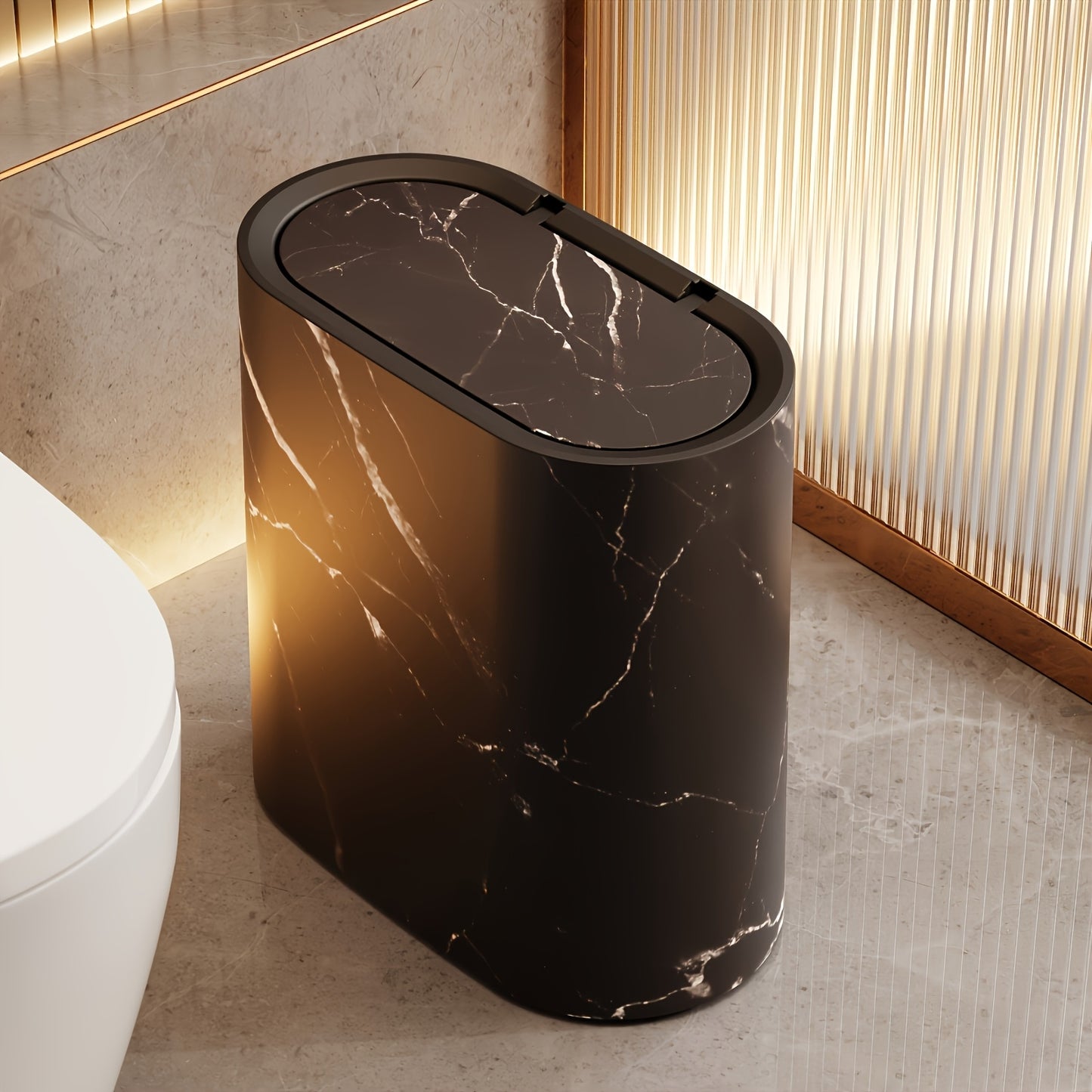 Cestino Angolare 14L con Coperchio e Sigillo Odori – Ideale per Bagni, casa e soggiorni
