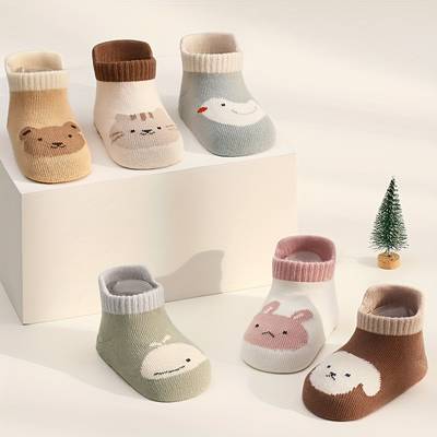 12 Paia Calzini Antiscivolo Bambini – Animali Cartoni, Stabilità e Sicurezza, Unisex Tutte le Stagioni
