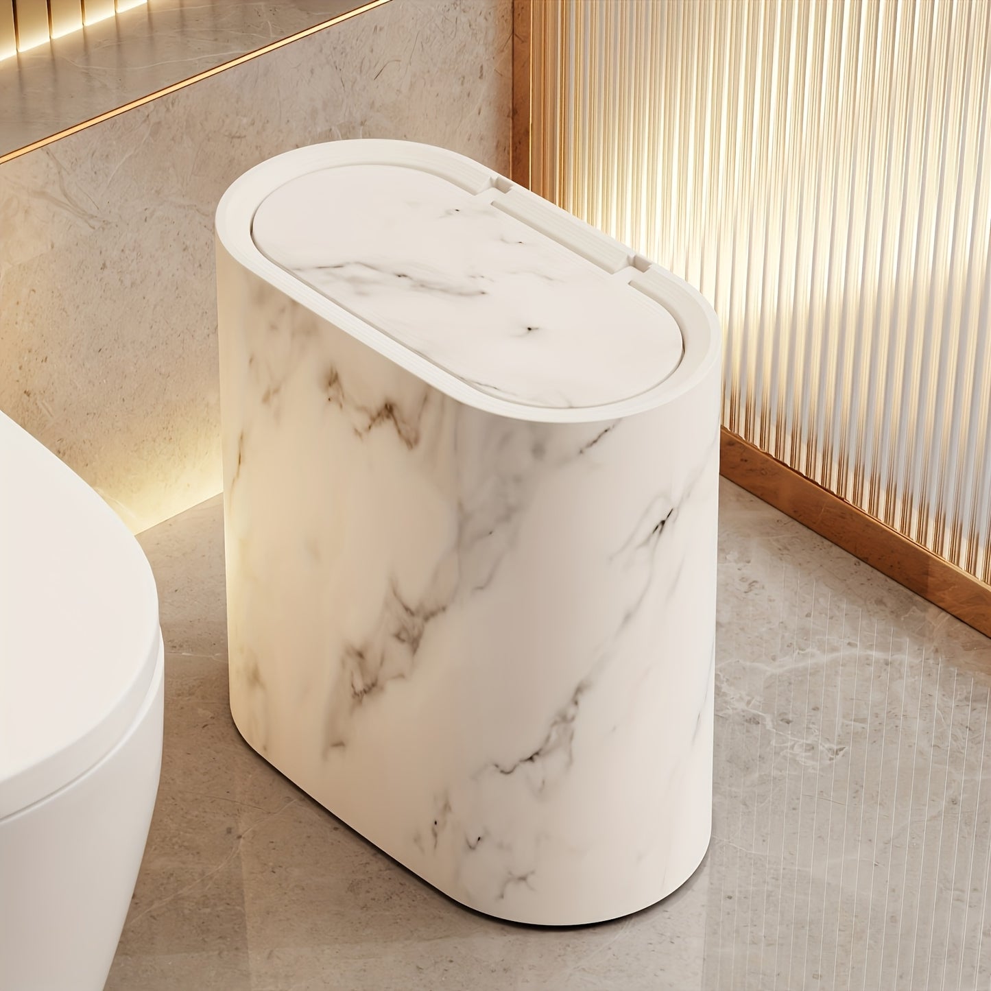 Cestino Angolare 14L con Coperchio e Sigillo Odori – Ideale per Bagni, casa e soggiorni