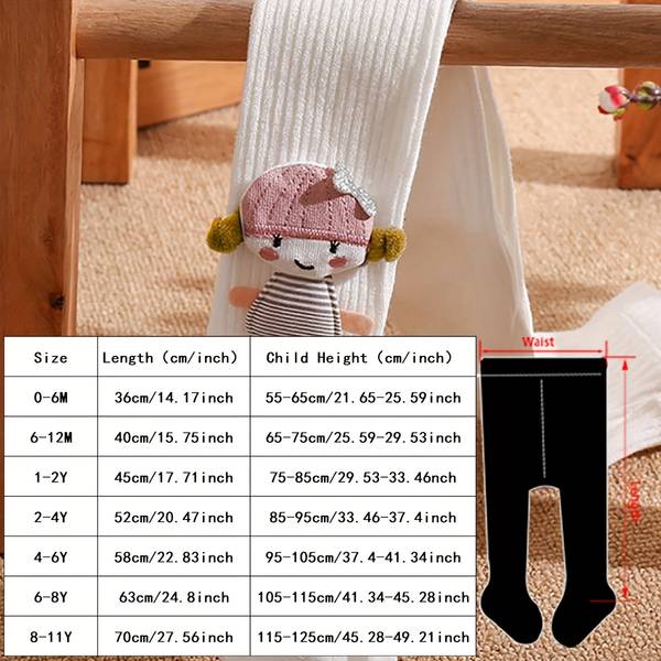 3-Pack Leggings Decorativi con Pannello Laterale per Ragazze
