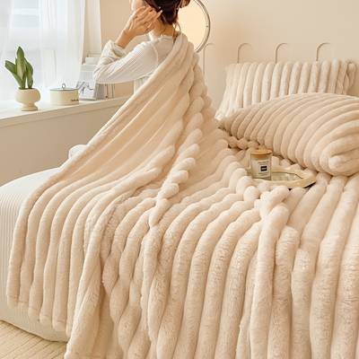 Coperta Morbida in Flanella e Pelliccia Sintetica – Calda e Accogliente per Divano, Sonno e Campeggio