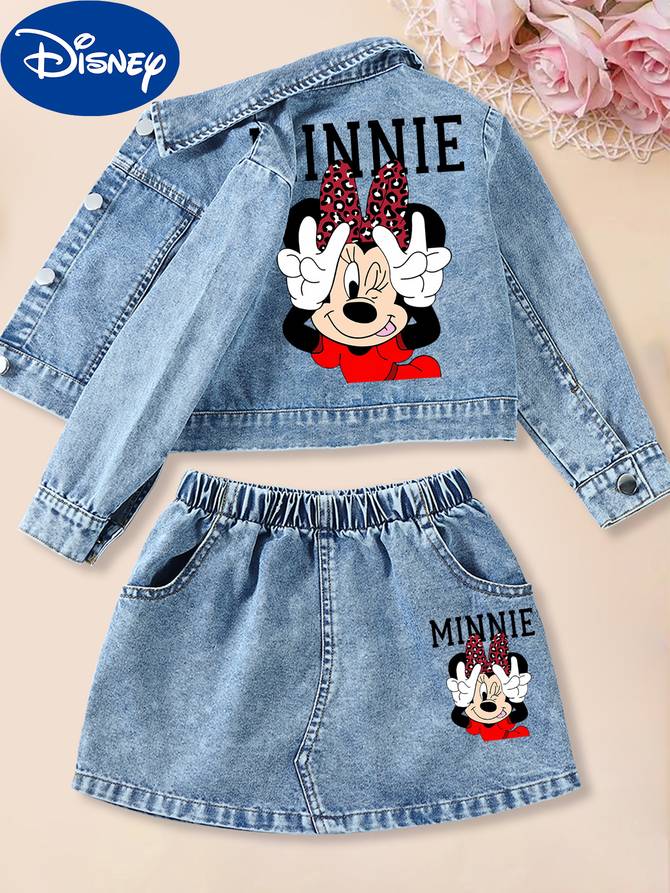 Outfit Disney Minnie – Completo Bambina Giacca + Gonna Jeans