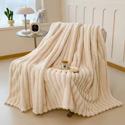 Coperta Morbida in Flanella e Pelliccia Sintetica – Calda e Accogliente per Divano, Sonno e Campeggio