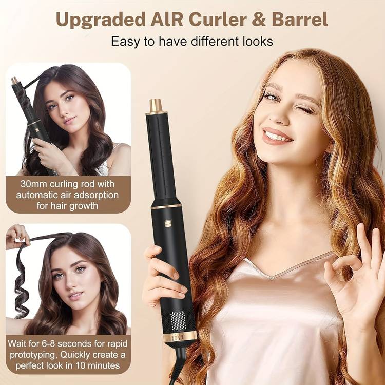 Spazzola Professionale 5 in 1 – Lisciante, Arricciacapelli e Volumizzante con Regolazione Calore