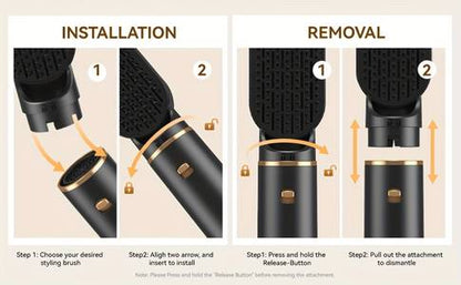Spazzola Professionale 5 in 1 – Lisciante, Arricciacapelli e Volumizzante con Regolazione Calore