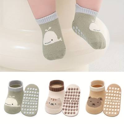 12 Paia Calzini Antiscivolo Bambini – Animali Cartoni, Stabilità e Sicurezza, Unisex Tutte le Stagioni