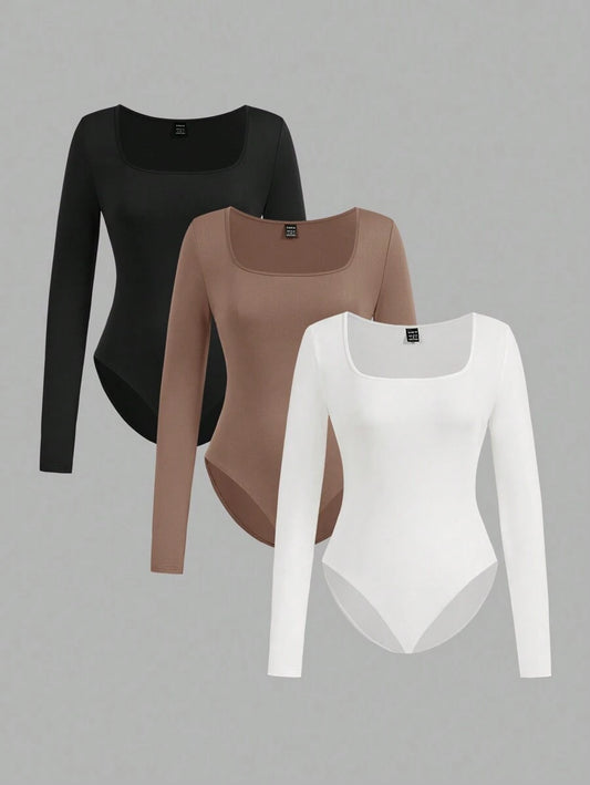 Sweetra Abito Attillato A Maniche Lunghe In Tessuto Elasticizzato, 2 Pezzi Per Donna
