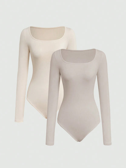 Sweetra Abito Attillato A Maniche Lunghe In Tessuto Elasticizzato, 2 Pezzi Per Donna