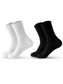 Confezione multi-paio di calze da golf alla caviglia da uomo a colore solido nero e bianco con supporto per l'arco