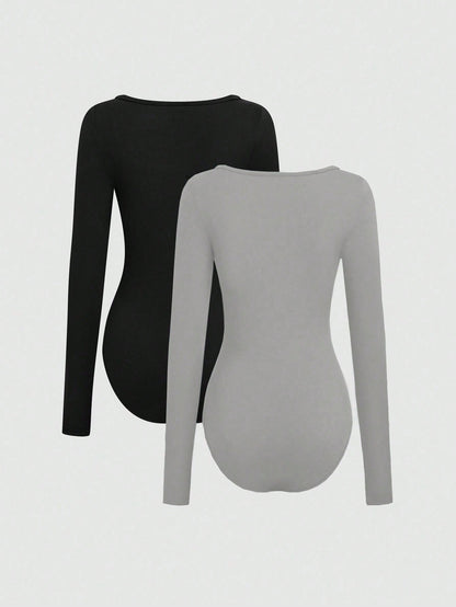 Sweetra Abito Attillato A Maniche Lunghe In Tessuto Elasticizzato, 2 Pezzi Per Donna