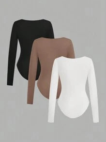 Sweetra Abito Attillato A Maniche Lunghe In Tessuto Elasticizzato, 2 Pezzi Per Donna