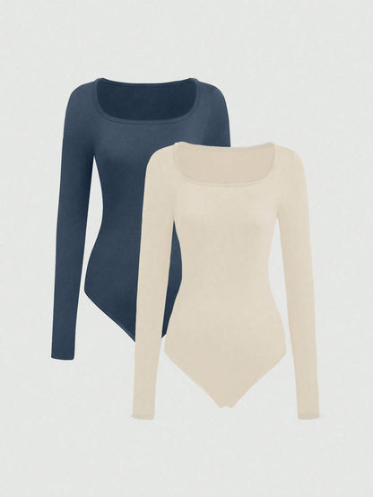 Sweetra Abito Attillato A Maniche Lunghe In Tessuto Elasticizzato, 2 Pezzi Per Donna